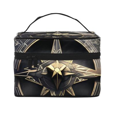 LaMaMe Magical Design Norse Runes Compass Travel Cosmetic Bag Travel Toiletry Bag Cosmetic Bag For Men And Women, Suitable For Cosmetic Toiletries