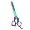 6.0" Shiny Gradient Hair Cutting Tools Hair Clipper Accessories Hair Scissors Japanese Professional Hairdressing Scissors Barber Thinning Finishing Trimmers(Color:Thinning) view 1