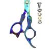 6.0" Shiny Gradient Hair Cutting Tools Hair Clipper Accessories Hair Scissors Japanese Professional Hairdressing Scissors Barber Thinning Finishing Trimmers(Color:Thinning) view 2