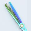6.0" Shiny Gradient Hair Cutting Tools Hair Clipper Accessories Hair Scissors Japanese Professional Hairdressing Scissors Barber Thinning Finishing Trimmers(Color:Thinning) view 3