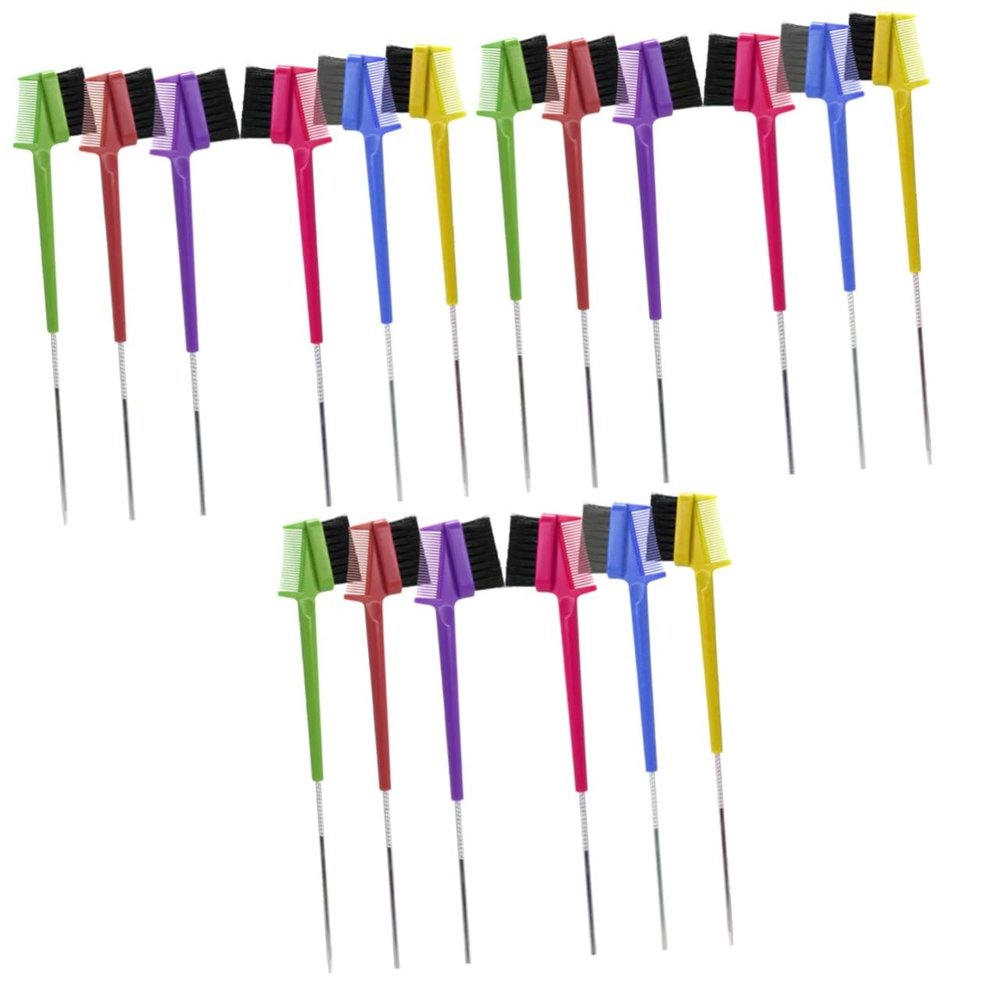 Didiseaon 18pcs Double-ended Brush Comb Brow Tool Portable Brow Spoolies for Smooth Edges Application Makeup Brush for Women Girls