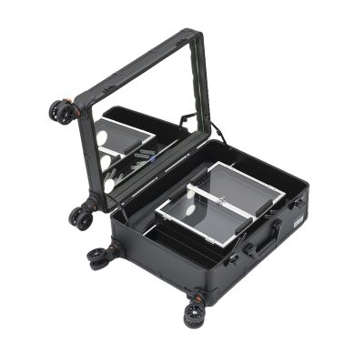 Professional Cosmetic Boxes Large Travel Make up Bag Storage Beauty Cases, Makeup Organiser Box Vanity Cases, Black Cosmetics Bags Organizer Set for Girls, Storage Box Beauty Train Case (Size : C)
