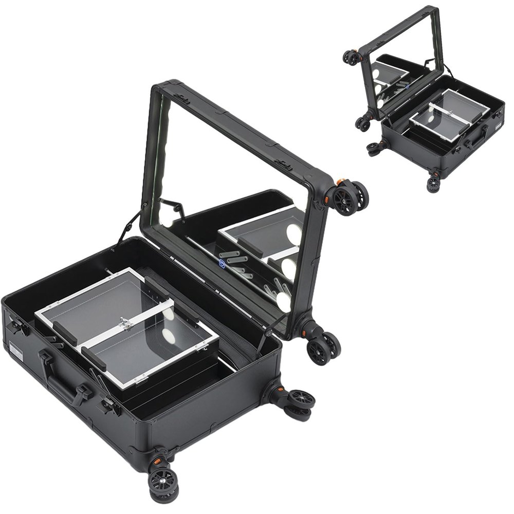 Makeup Train Cases Beauty Cosmetics Rolling Case Professional, Makeup Trolley Beauty Case On Wheels, Storage Organiser Large Space Travelling Trolley Box, Large Capacity Multifunction Box (Size : A)
