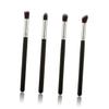DOITOOL 4pcs Eye Makeup Brush Set Small Eyeshadow Blending Tools for Travel Soft Horse Hair Black Silver Cosmetic Kit for Eyeshadow Lip Blush and Foundation Application view 1
