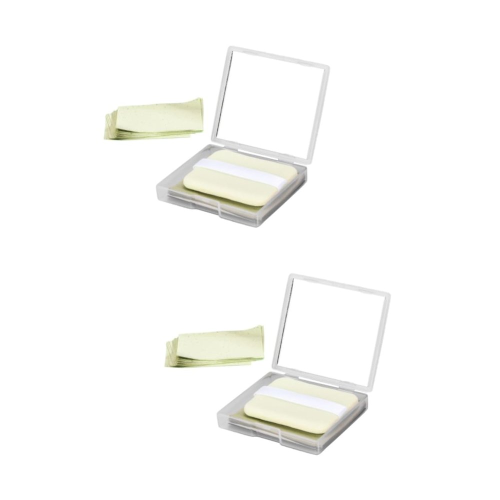 balacoo 2sets Oil Absorbing Sheets Face Oil Remover Blotting Papers for Oily Skin Portable Mirror Case