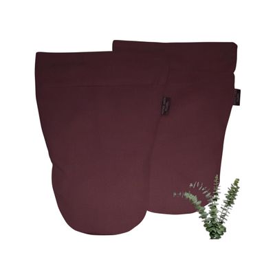 Mother Earth Pillows Small Flax Spa Boots for Natural Pain Relief, 1 Pair (Eggplant - Breathe Herbal Blend)