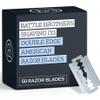 Made in USA Double Edge Razor Blades (50-Pack)  Stainless Steel, Smooth & Sharp | Fits All DE Safety Razors | Battle Brothers view 1