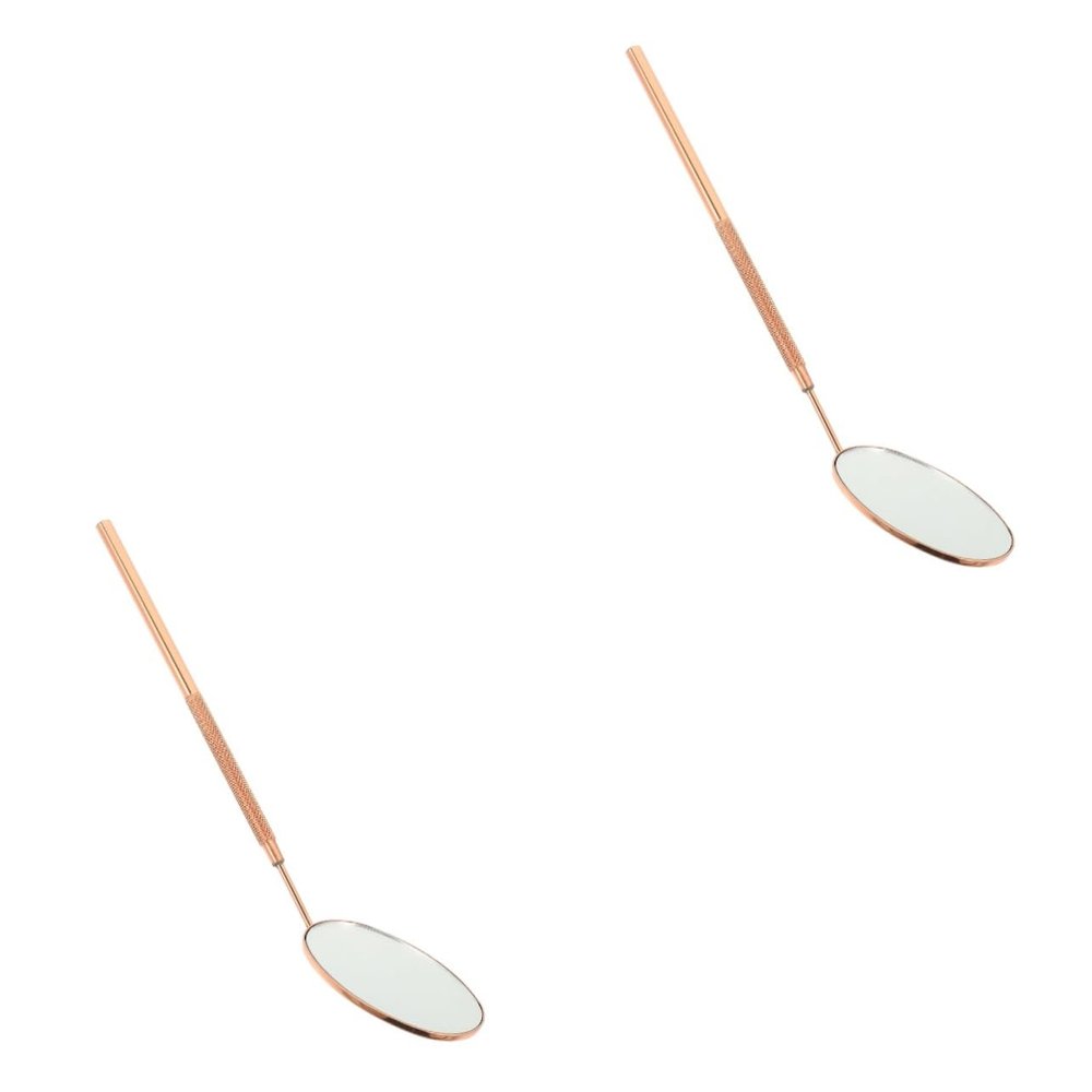 balacoo 2pcs Lash Mirror for Eyelash Extensions Stainless Steel Self-Checking Tool for Professional Home Use Non- Grip Viewing Angles for Shops