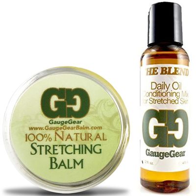 Gauge Gear Ear Stretching Balm & Daily Piercing Aftercare Oil | Stretched & Pierced Skin Conditioner | All Natural
