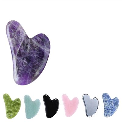 MObyat Natural Jade Scraping Board Powder Crystal Heart-Shaped Scraping Sheet Crystal Scraping Board Face Beauty V-Shaped Jade Scraping 1Pcs (Color : Type 7)