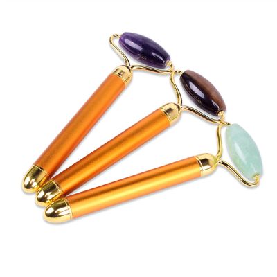 BAWHO Face Jade Massage Roller Black Obsidian Scraper Gemstone Massager Tools Slimming Face Wrinkle Removal 1Pcs (Color : 5)