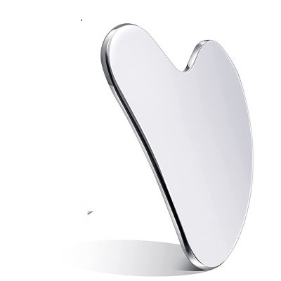 MOBYAT Stainless Steel Gua Sha Massager Tools for Face Neck Eye,Metal Gua Sha Face Scraper Tool, V-face Scraping Lift 1Pcs