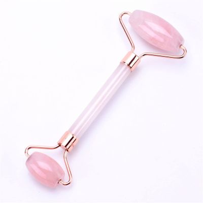 BAWHO Quartz Jade Roller Massager for Lifting Face Pink Stone Cellulite Wrinkle Crystal Skincare Rollers Tool 1Pcs (Color : A)