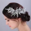 Bridal Handmade Headband Hair Comb Headpiece Pearl Rhinestones Wedding Accessories Party Tiaras Red view 1
