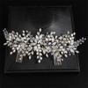 Bridal Handmade Headband Hair Comb Headpiece Pearl Rhinestones Wedding Accessories Party Tiaras Red view 3