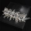 Bridal Handmade Headband Hair Comb Headpiece Pearl Rhinestones Wedding Accessories Party Tiaras Red view 4