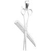 14kZone Rhodium Plated 925 Sterling Silver Barber Scissors and Comb Pendant view 1
