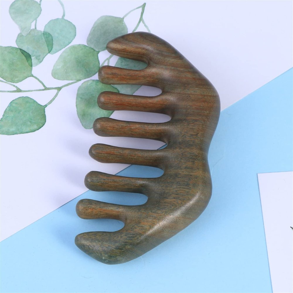 BAWHO Massage Comb Sandalwood Hair Loss Eye Shoulder and Neck Beauty Lifting Wide-Toothed Wooden Comb 1Pcs (Color : Wooden Comb A)