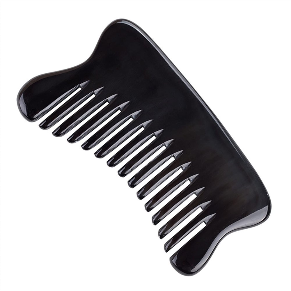 BAWHO Black Horn Comb Home Massage Static Hair Loss Comb 1Pcs