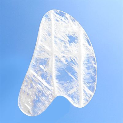 BAWHO Guasha Stone Jade Board Stone Scraper for Face Neck Back Body 1Pcs (Color : Clear Quartz)
