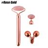 BAWHO 3 in 1 Powder Crystal Jade Stick Massage Stick Face Shaping Massage Eye Cream Stick 3D Roller Home Beauty Salon Stick 1Pcs (Color : Rose Gold) view 2