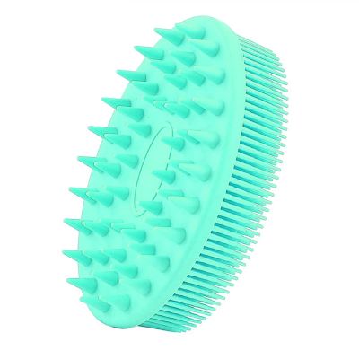 BAWHO Silicone Shampoo Head Scalp Massage Brush Silicone Body Brush Hair Washing Comb BathShower Brush Massage Brush Hair Brush 1Pcs (Color : Type 1 - Green)