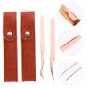 NOLITOY 4pcs Precision Lash Tweezers Set Stainless Steel Eyebrow Tweezers for Hair Makeup Tools Clips view 4