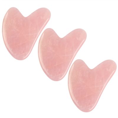 BAWHO Crystal Roller and Portable Gourd Set for Massage Green Jade Roller Adventure Stone Beauty Accessory 1Pcs (Color : 3PCSGuashaBoardPink)