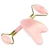 BAWHO Crystal Roller and Portable Gourd Set for Massage Green Jade Roller Adventure Stone Beauty Accessory 1Pcs (Color : 3PCSGuashaBoardPink) view 2