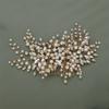Bridal Pearl Rhinestones Hair Comb Handmade Wedding Accessories Headdress Party Jewelry Tiaras Gold view 1