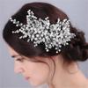 Bridal Pearl Rhinestones Hair Comb Handmade Wedding Accessories Headdress Party Jewelry Tiaras Gold view 2