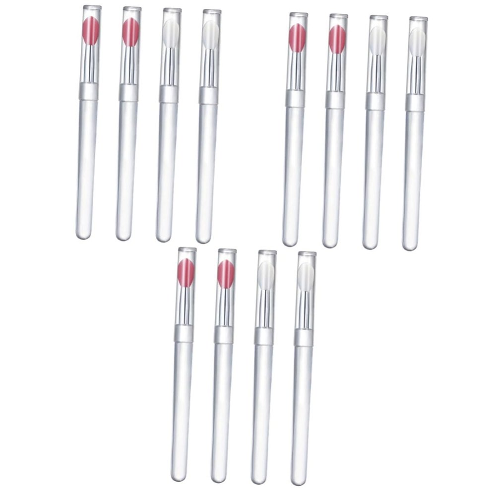 Mipcase 12pcs Silicone Lip Brushes Cover Portable Lipstick for Precise Makeup Application Gentle Silicone for Effortless and Gloss Distribution