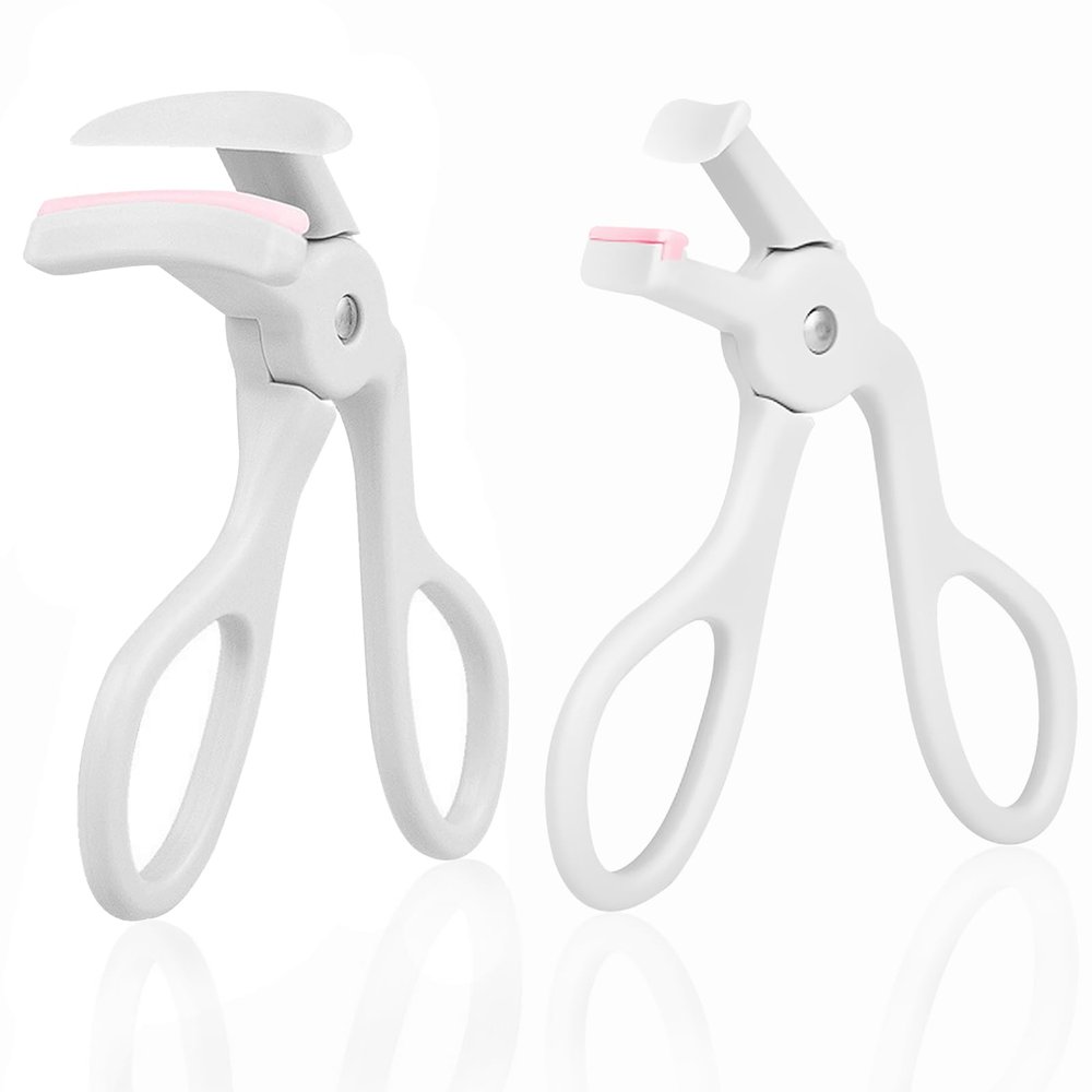 2 Style Eyelash Curler - Lash Curler with 2 Extra Silicone Replacement Pads, Achieve Perfect Curls in 5 Seconds - Quick Natural Curling for Long Lasting (Grey)
