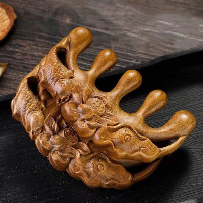 BAWHO Massage Comb Hair Loss Head Meridian Sandalwood Portable Wide Tooth Comb 1Pcs