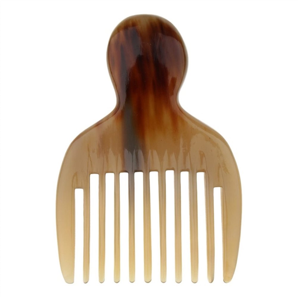 BAWHO Wide Tooth Natural Yak Horn Massage Comb Static Hair Loss Horn Comb 1Pcs