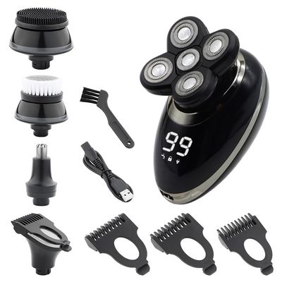EKHOU Head Shavers for Bald Men, 5 in 1 IPX7 Men's Electric Shaver Portable Beard Trimmer Hair Clipper USB Rechargeable Waterproof LCD Bald Razor