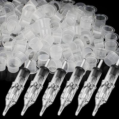 Yuelong Ink Caps Kit, 1040pcs Tattoo Caps Practice Kit Includes 10000 Plastic Pigment Caps Cups with 40pcs Mixed RL Kit for Permanent Makeup Tattoo Accessory Supplies