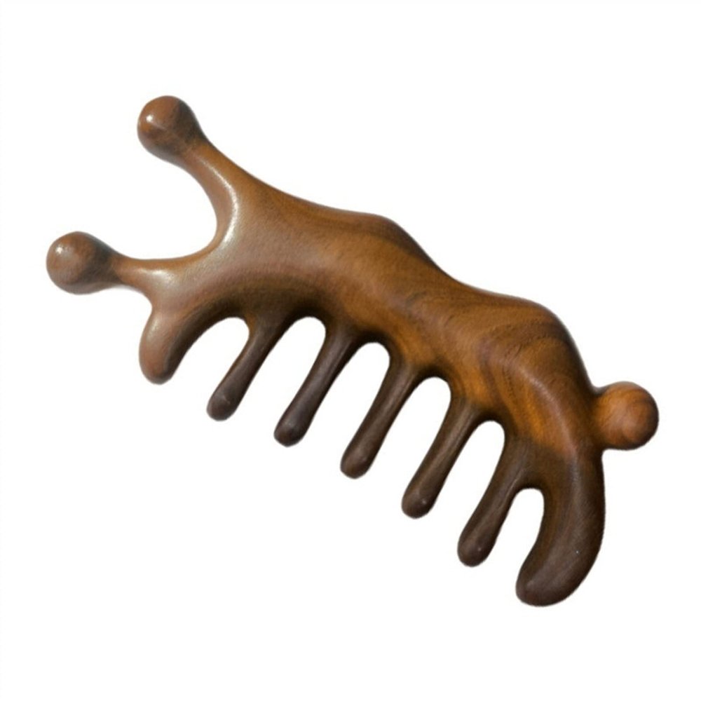 BAWHO Multifunctional Massage Comb Care Sandalwood Large Wide Tooth Dredging Meridian Wood Comb 1Pcs