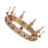 SkiNfd 1pc Lady Women Queen Party Head Alloy Costume Accessory Headwear Inlaid Tiara Birthday Bridal Imitation Accessories Round Crown Banquet Hair Pearl Wedding Baroque Hoop Jewelry view 1