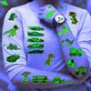 20 Sheets Glow In The Dark Temporary Tattoos For Kids Boys, Dinosaur Construction Truck Racing Car Outer Space Astronaut Fake Night Glitter Glowing Luminous Tattoo Stickers For Children Excavator view 2