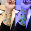 20 Sheets Glow In The Dark Temporary Tattoos For Kids Boys, Dinosaur Construction Truck Racing Car Outer Space Astronaut Fake Night Glitter Glowing Luminous Tattoo Stickers For Children Excavator view 3