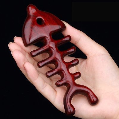 BAWHO Sandalwood Multifunctional Fishbone Massage Comb Hair Meridian Scraping Comb 1Pcs (Color : Wooden Comb)