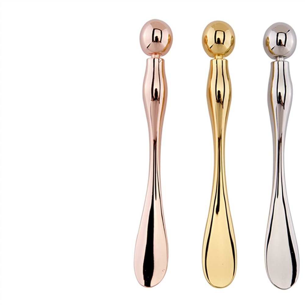 MOBYAT Essential Oil Massage Stick Metal Eye Cream Import Stick Face Cream Scoop Beauty Tool Beauty Stick Eye Mask Massage Stick 1Pcs (Color : Rose Gold)