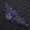 Bridal Rhinestones Hair Comb For Wedding Head Jewelry Crystal Women Handmade Accessories Blue view 4
