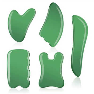 BAWHO Jade Rib Stick Face Scraping Eye Face Whole Body Rib Stick Beauty Jade Dark Green Crystal Plate for FaceBody Scraping Beauty 1Pcs (Color : 5)