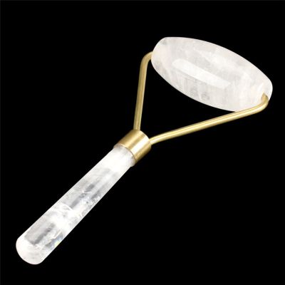 BAWHO Semi Precious Crystal Single Roller Collection Massage Tool from for Slimming Face 1Pcs (Color : Ivory)