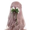 TTYAO REII Ribbon Bow Hairclips Green Bowknot Hair Barrettes Girls Side Hairpins Lolita Hair Accessories for Women Party (Green C) view 1