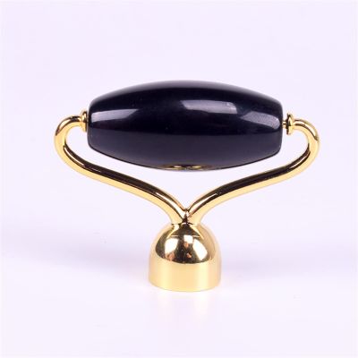 BAWHO Face Jade Massage Roller Black Obsidian Scraper Gemstone Massager Tools Slimming Face Wrinkle Removal 1Pcs (Color : 4)