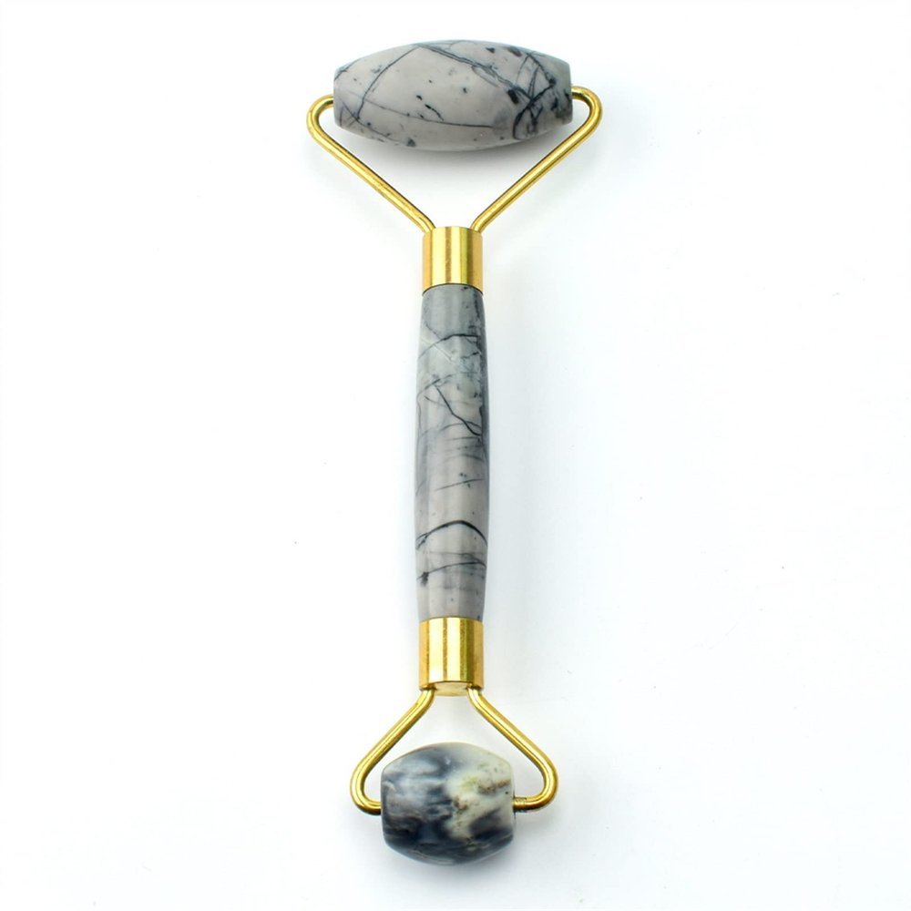 MOBYAT Stone Jade Roller Face Massager Stone Carved Crystal Roller Skin Care Slimming Massage Stick 1Pcs