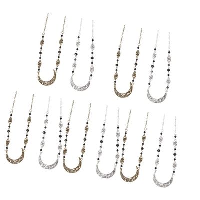 10 pcs Head Headwear Decoration Bridal Jewelry Style Vintage Alloy Hair Crystal Pattern for Dress Forehead Bride Prom Wedding Festival Headbands Pendant Lady Accessories Headband (Som visat x 5 st 65